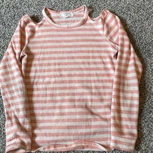 No Comment Girls off the shoulder striped top